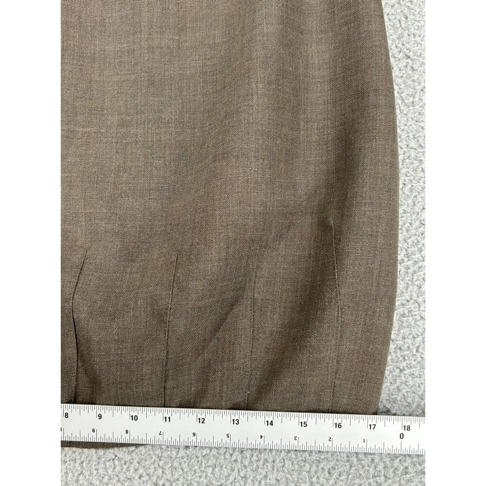 Giorgio Armani Pencil Skirt Size M Waist 28 Career Lined Ribbed Hem Brown Flaw‎